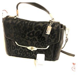 Coach Madison Chenille Ocelot Sadie Flap Satchel